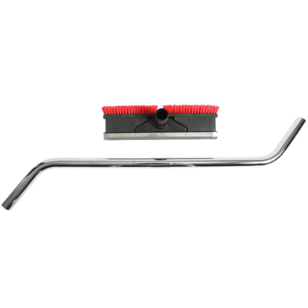 93818 - Squeegee & Scrubbing Brush Combination Tool with 2 Piece Chrome S-Wand